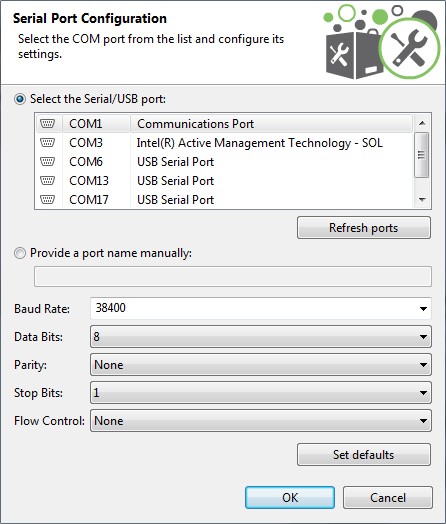 comm port settings windows 10
